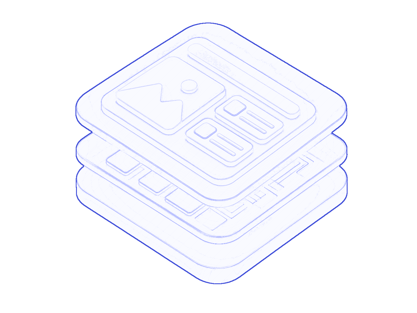 3D layered template layout illustration